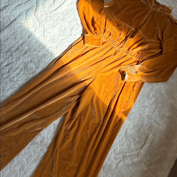 Fabletics Velvet Jumpsuit in Warm Gold - Picture 5 of 8